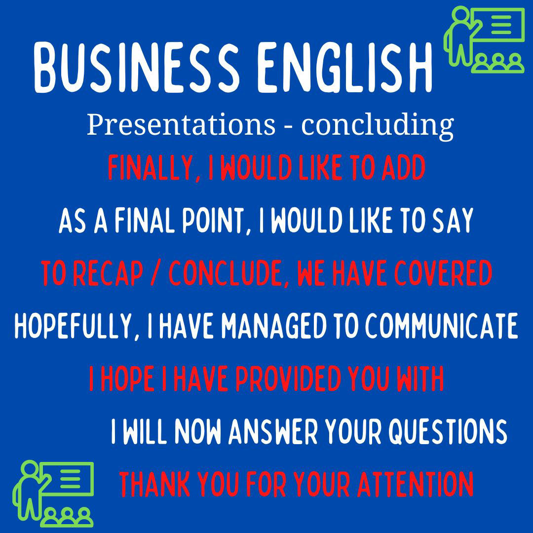 business English - presentations - concluding