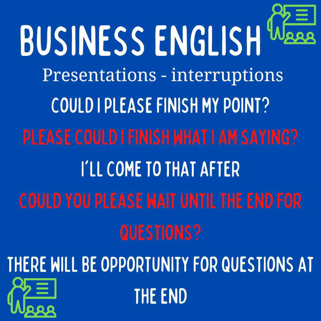 business English - presentations - interrupting