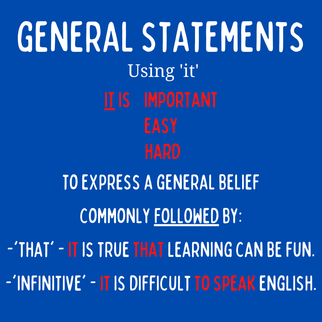 general English - general statements - using it